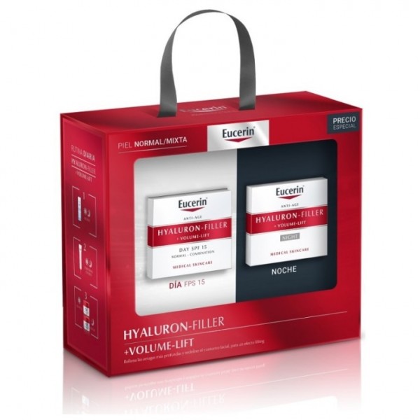 Eucerin Hyaluron-Filler Volume-Lift Día SPF 15 Piel Normal/Mixta + Crema de Noche Antiedad